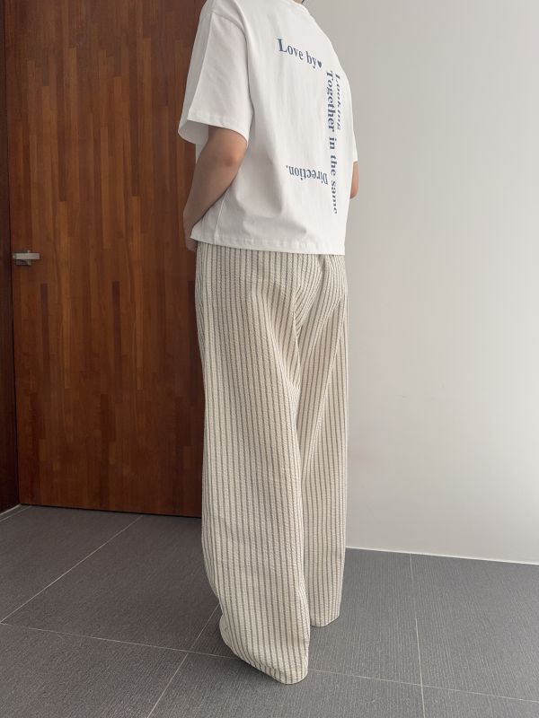 夏日感休閒直紋舒服褲 