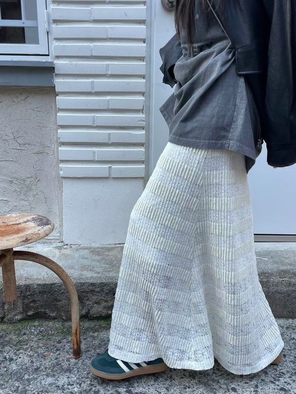 質感細節針織長裙 