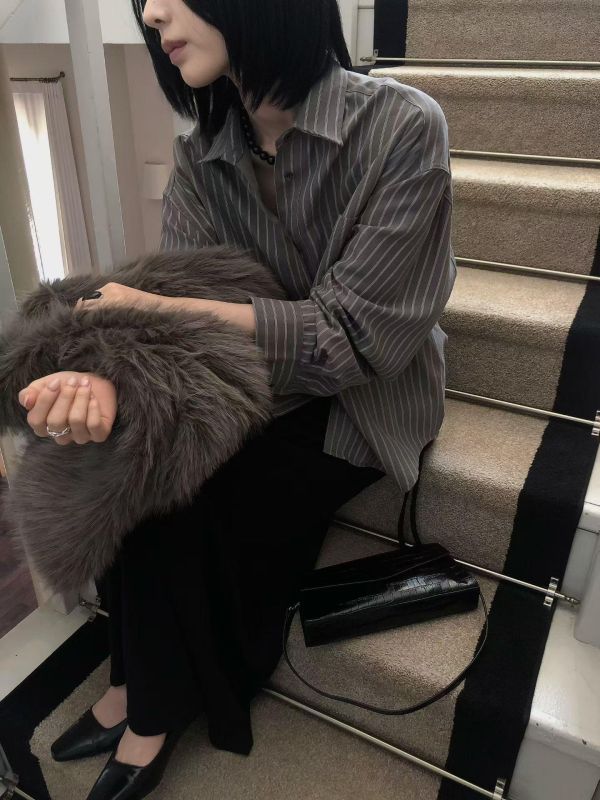 低調高級感直紋襯衫 