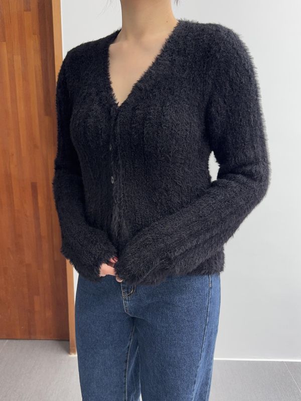 /現貨/氣質毛毛開襟衫 
