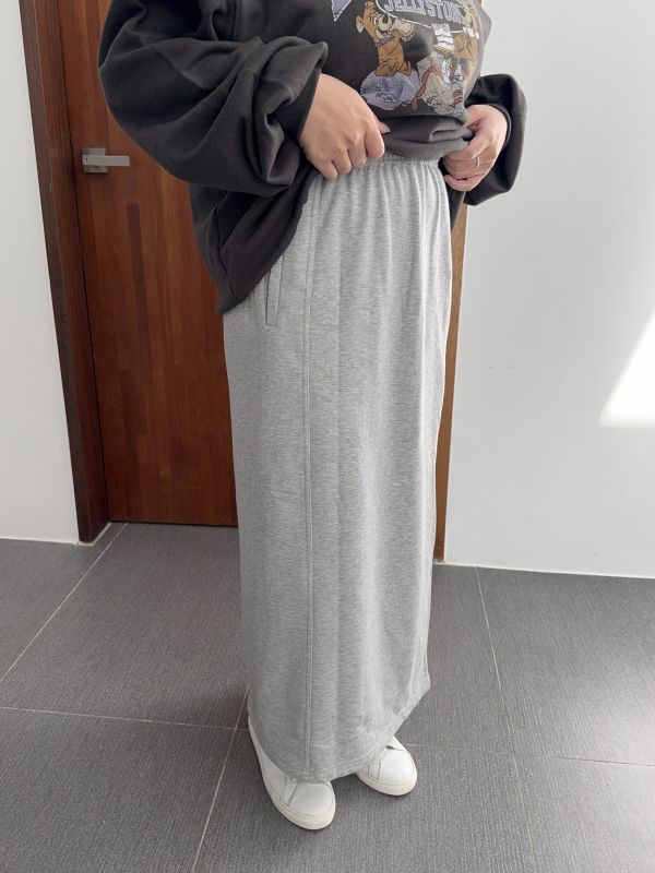 修身壓線休閒舒服裙 