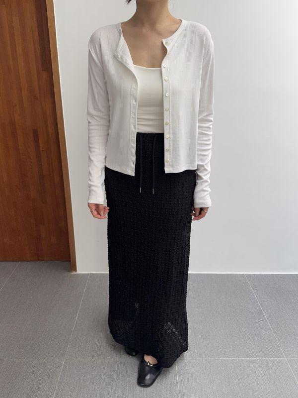 質感立體紋長裙 