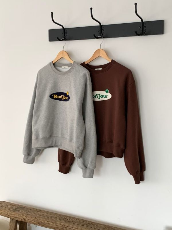 bonjour微笑大學T 