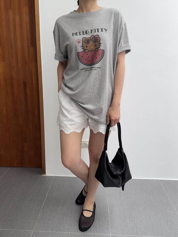 質感純白雕花短褲 