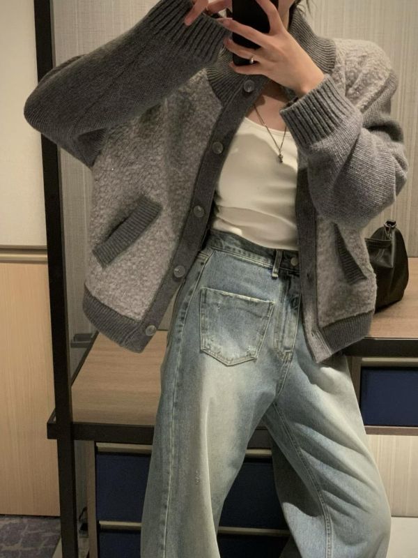 質感細閃羊毛外套 