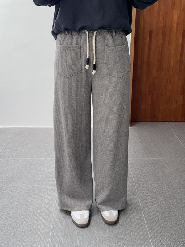 腿最直口袋綁繩休閒褲 