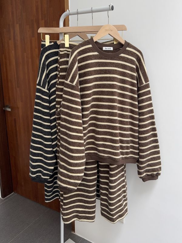 超舒服休閒日常條紋套裝 