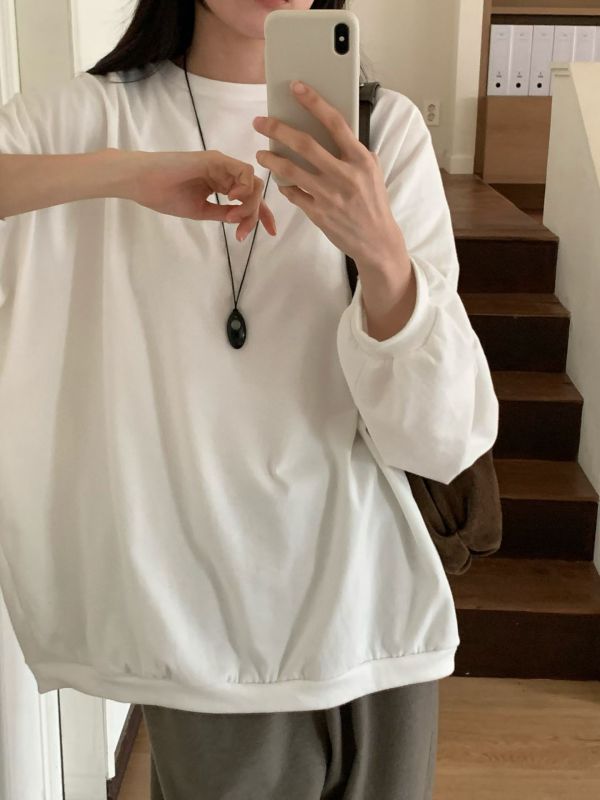 /現貨/休閒素面寬鬆長版Tee 