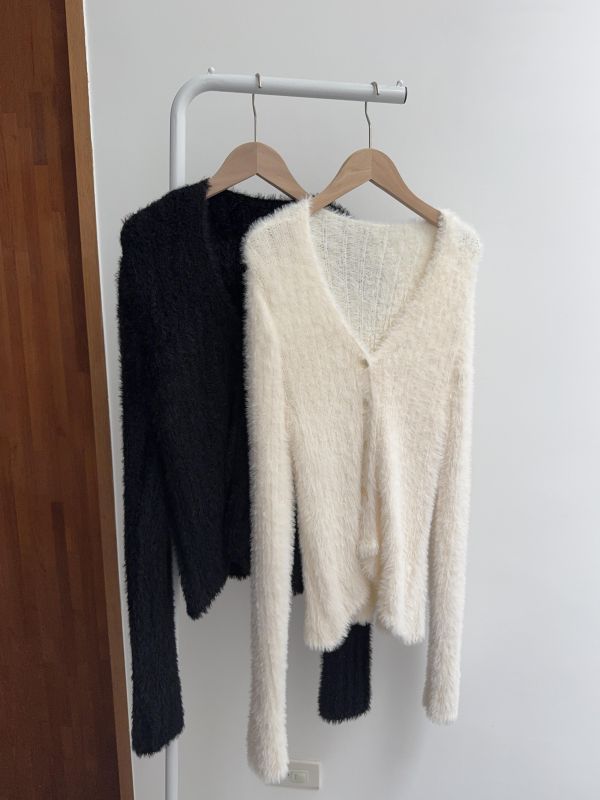 /現貨/氣質毛毛開襟衫 