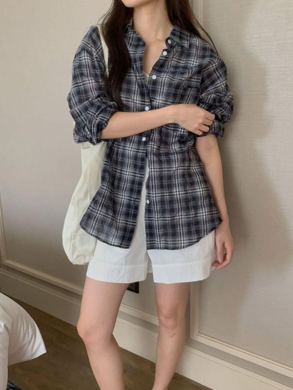 溫柔耐看格紋襯衫 