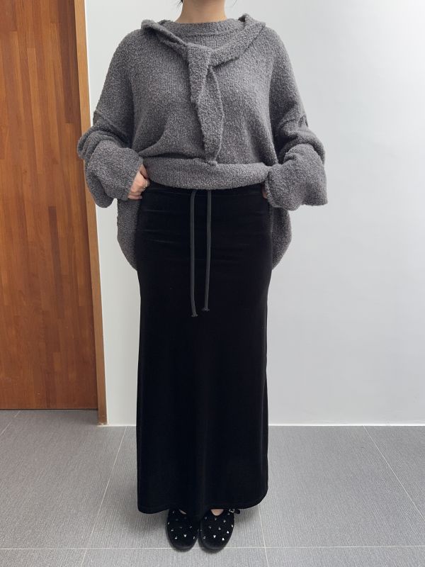 低調質感絨面長裙 