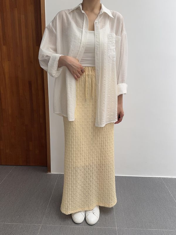 質感立體紋長裙 