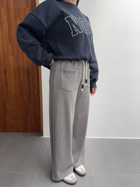 腿最直口袋綁繩休閒褲 