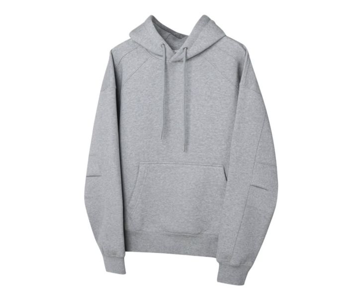 男裝-簡約素面刷毛帽T 