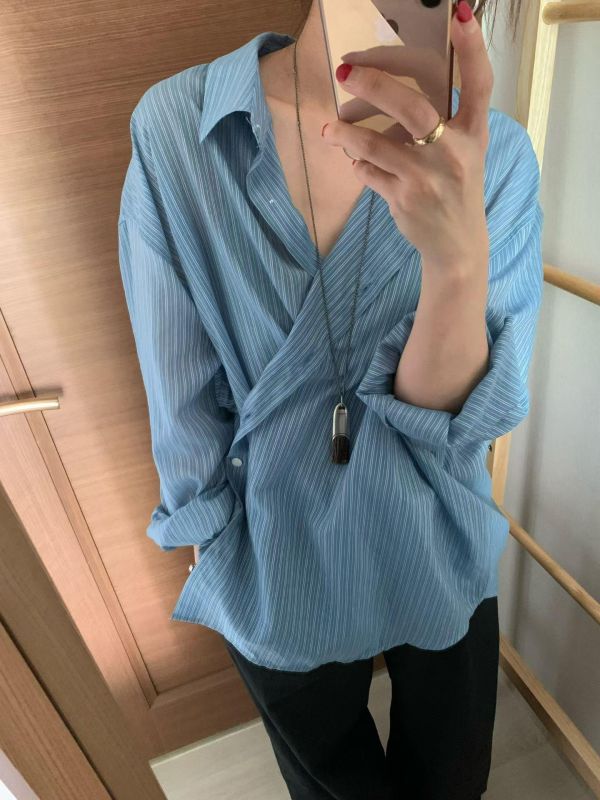 直紋清爽感襯衫 