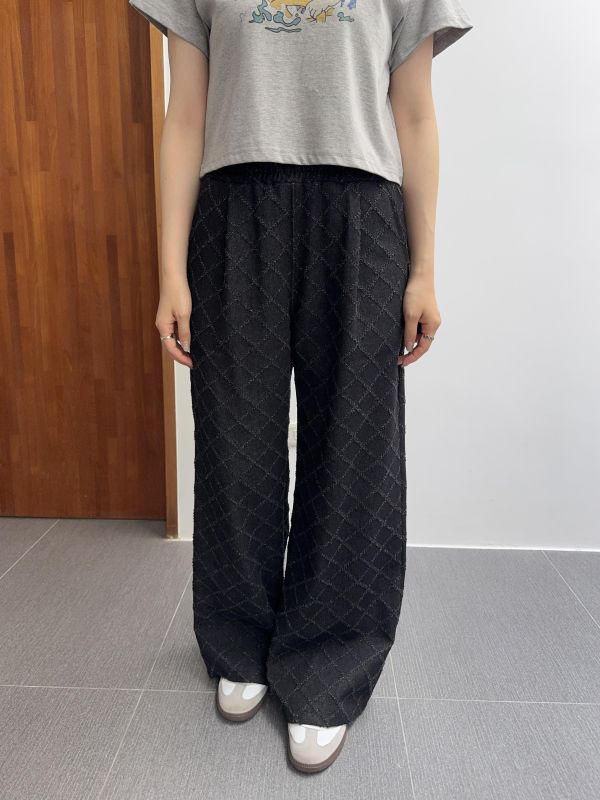 菱格紋牛仔休閒褲 