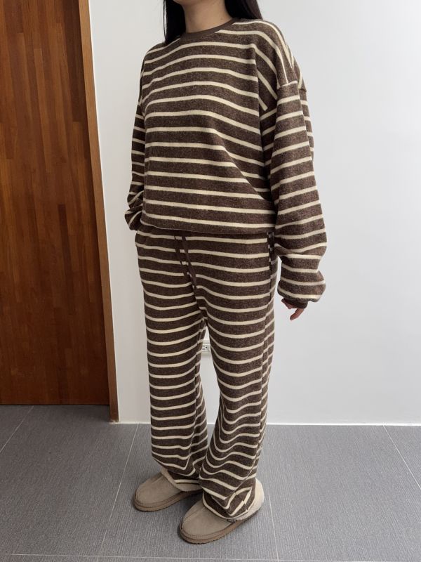 超舒服休閒日常條紋套裝 