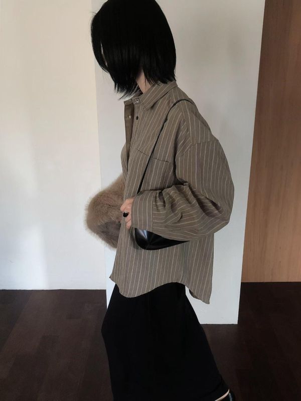 低調高級感直紋襯衫 