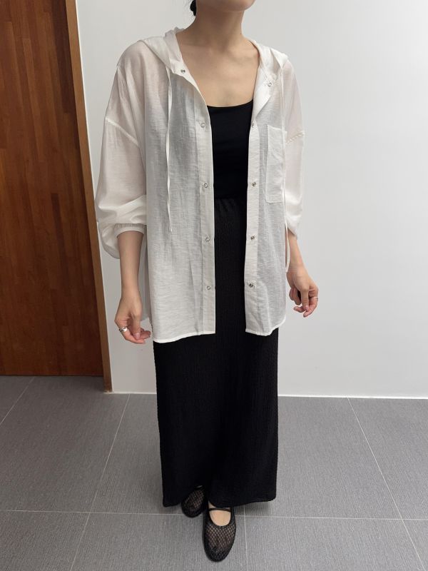 空氣感天絲連帽襯衫 