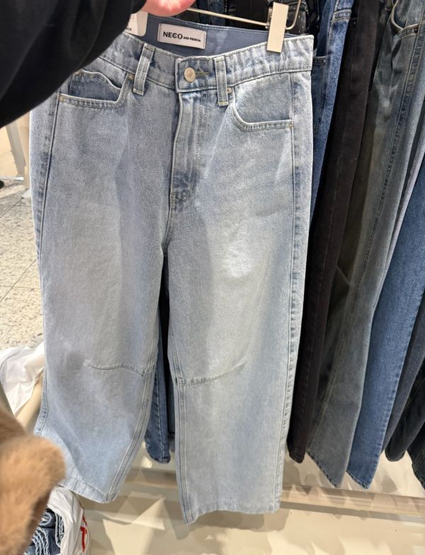 淺刷色率性寬牛仔S-XL 