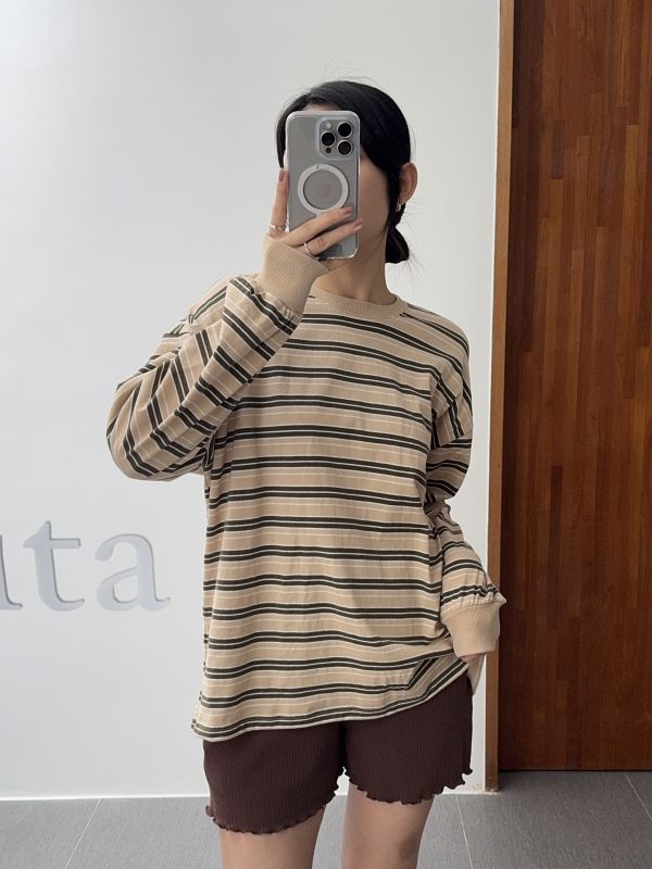 /現貨/微可愛撞色條紋T 