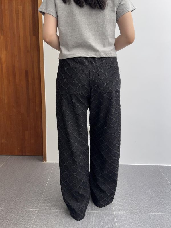 菱格紋牛仔休閒褲 