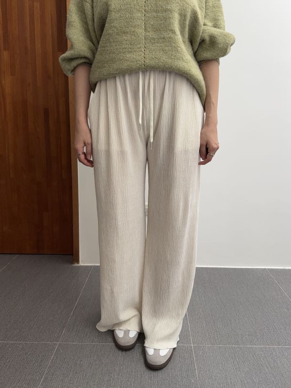 /現貨/冬天的絨面修身皺皺褲 