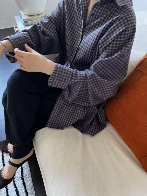 秋冬感小格紋襯衫 