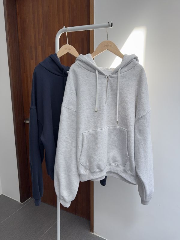 /現貨/質感休閒拉鍊連帽大學T 