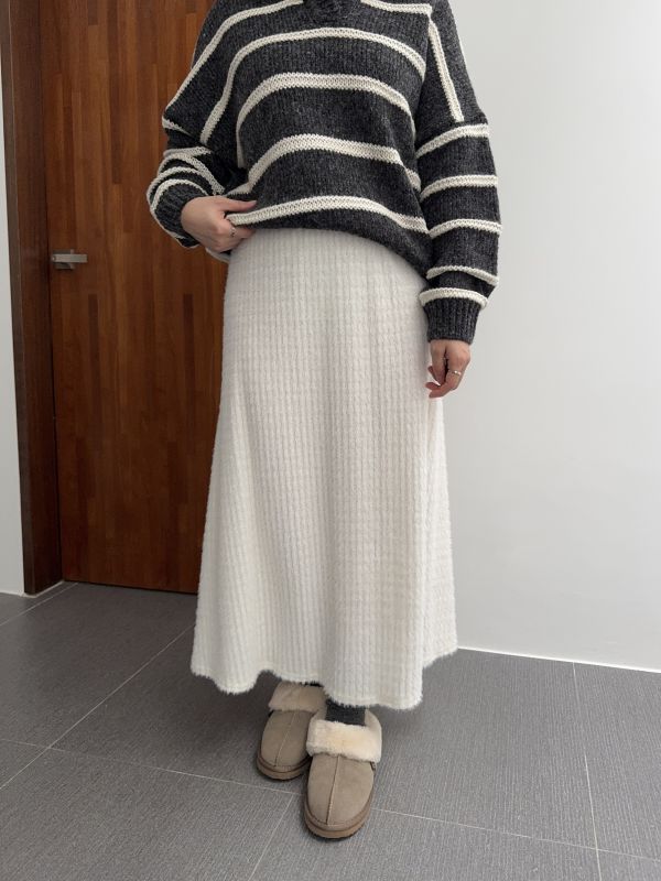 溫柔仙女毛長裙2號(後開衩) 