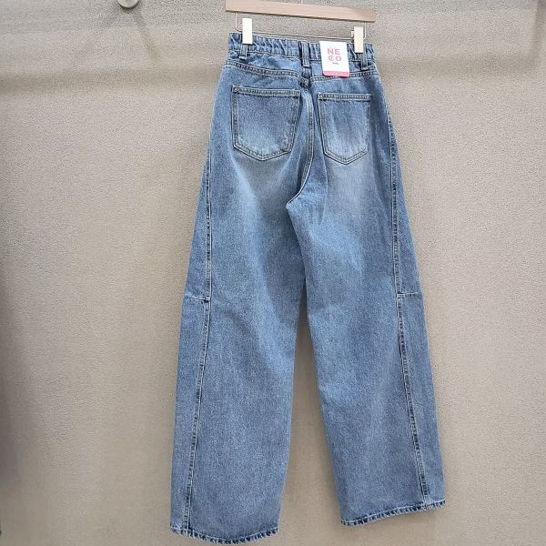 淺刷色率性寬牛仔S-XL 