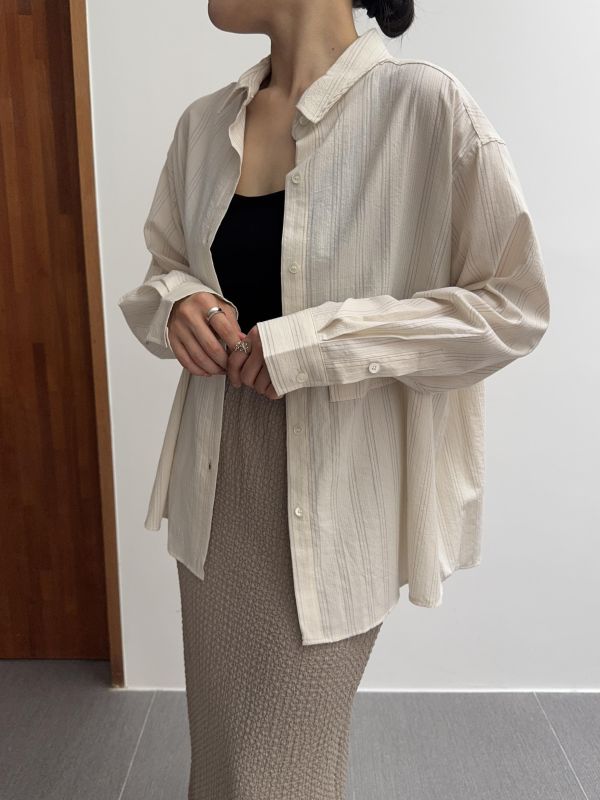 慵懶不對稱假口袋襯衫 