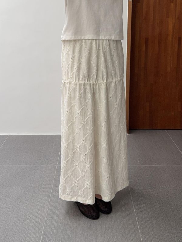 低調花花紋側綁繩裙 