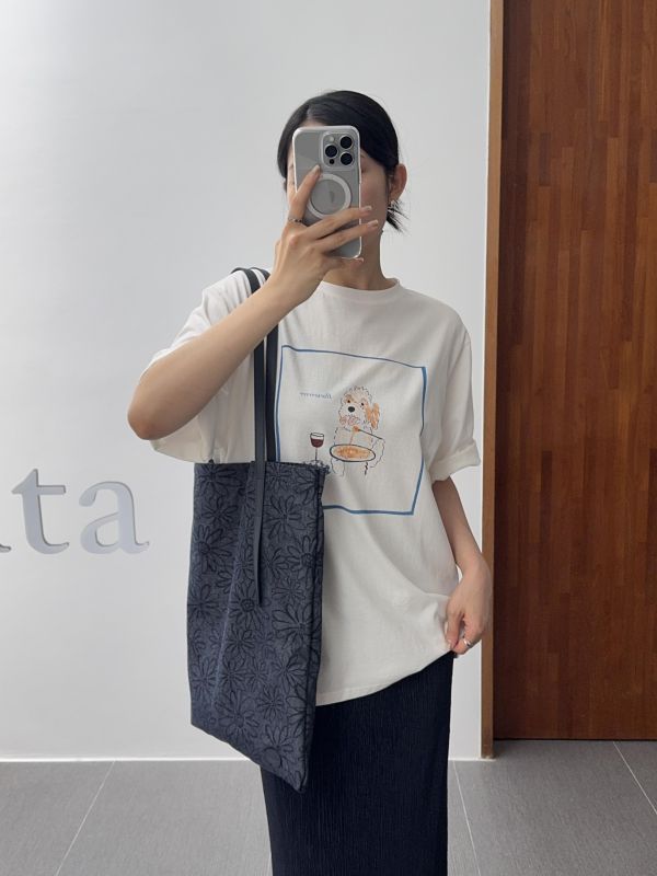 法式手繪狗狗短T 