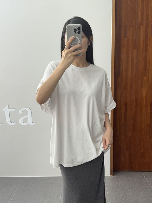 要包色！百搭素面寬鬆短T 