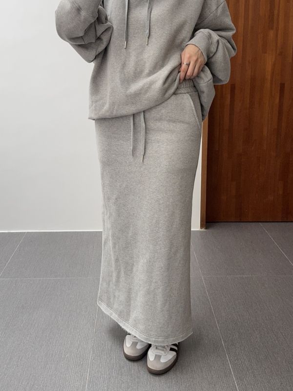 低調休閒內刷毛棉長裙 