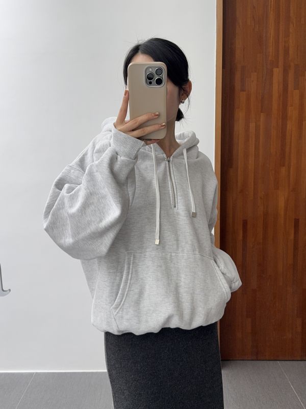 /現貨/質感休閒拉鍊連帽大學T 