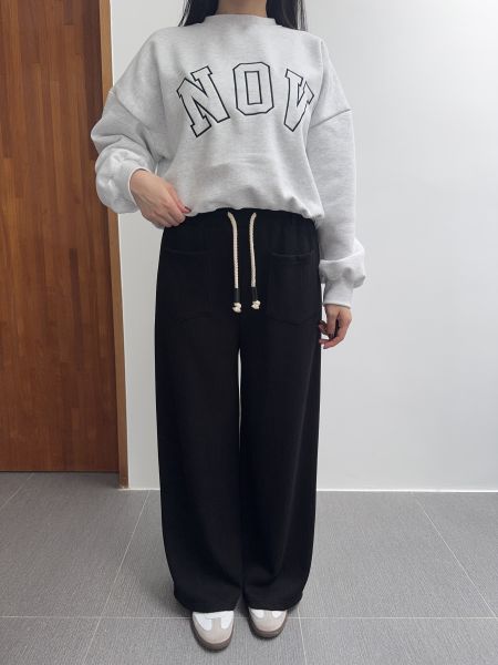 腿最直口袋綁繩休閒褲 