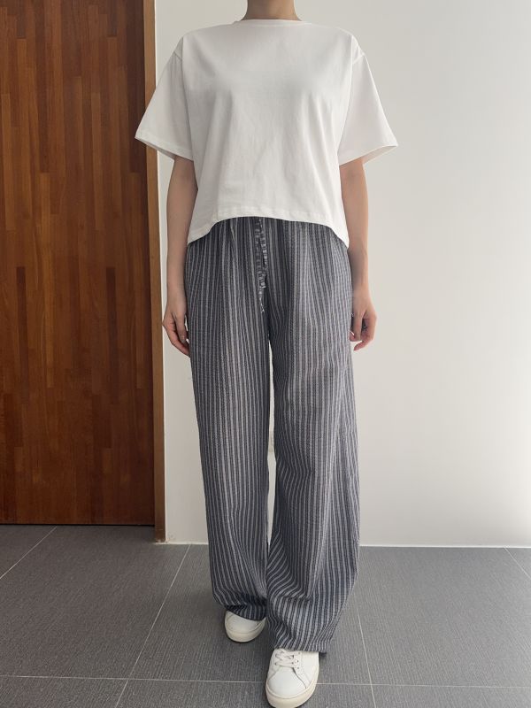 夏日感休閒直紋舒服褲 