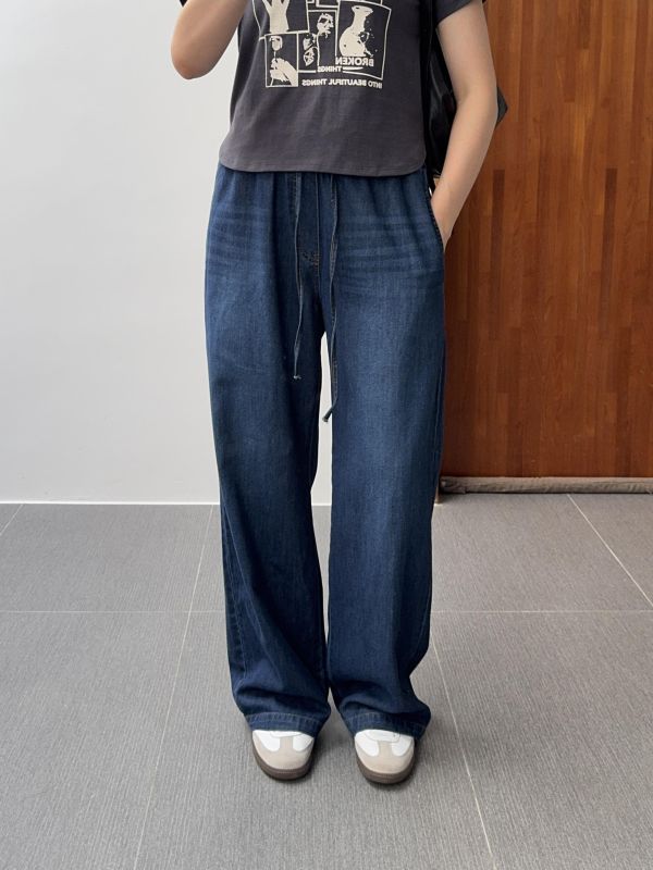 復古刷色牛仔舒服褲 