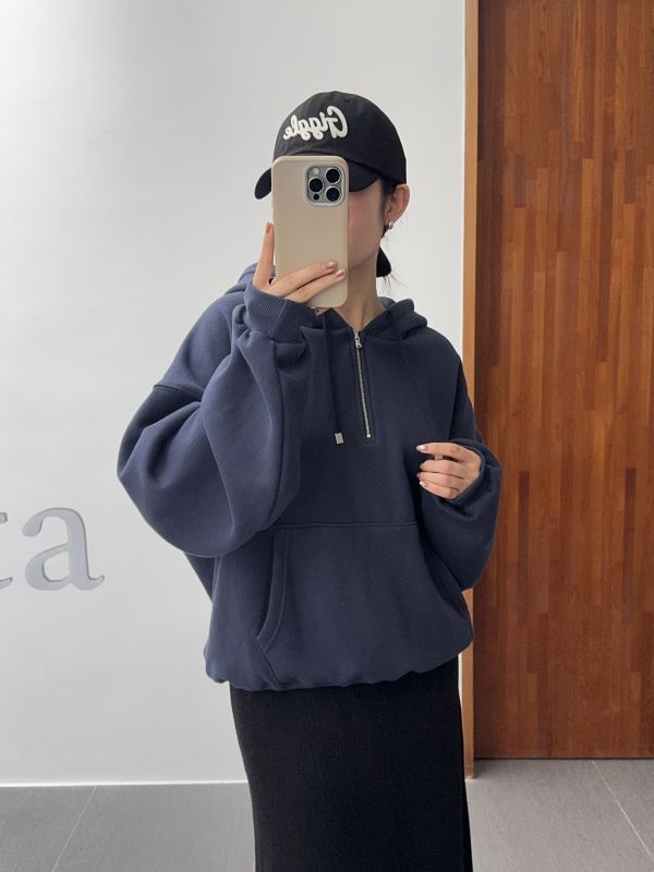 /現貨/質感休閒拉鍊連帽大學T 