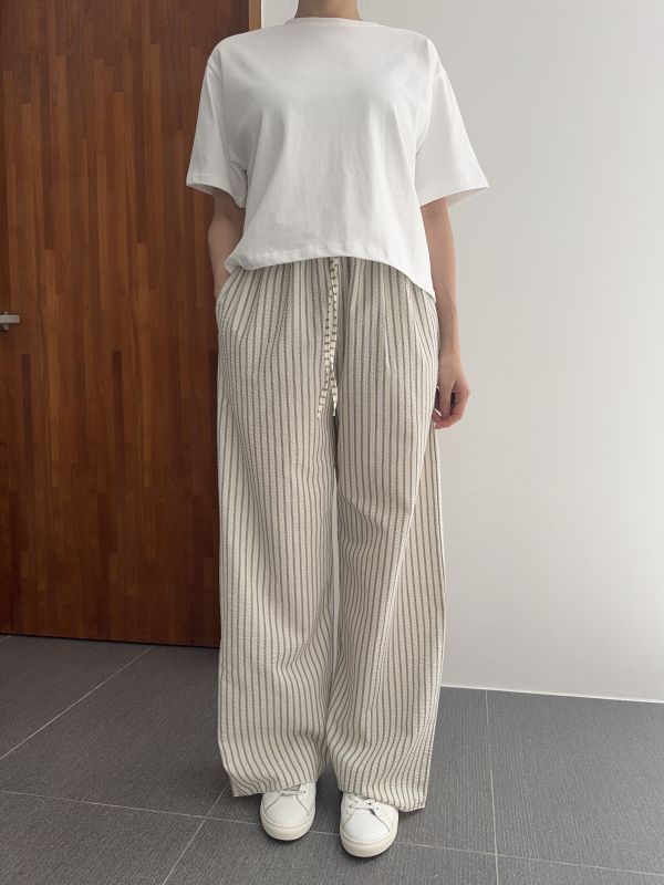 夏日感休閒直紋舒服褲 