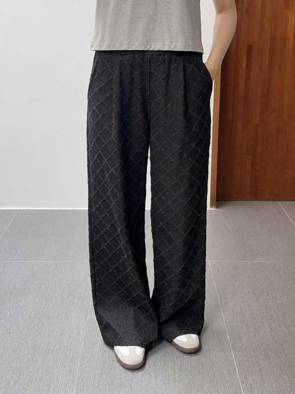 菱格紋牛仔休閒褲 