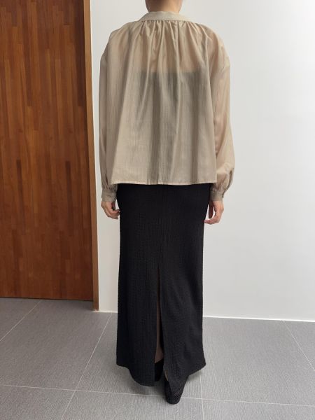 氣質泡泡紋長裙 