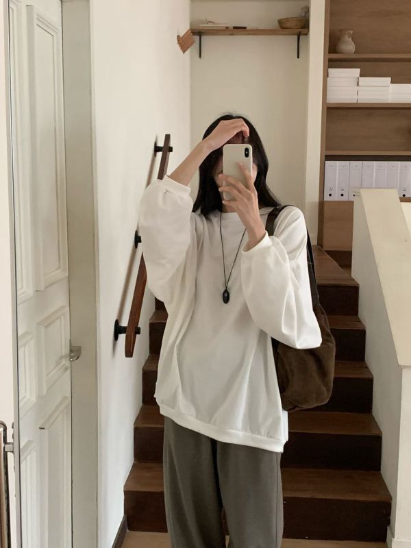 /現貨/休閒素面寬鬆長版Tee 