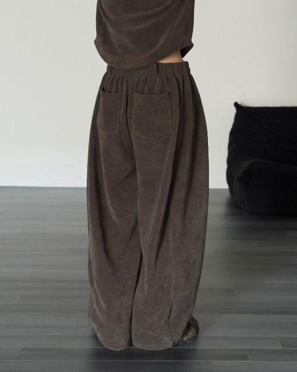 暖呼呼絨面刷毛舒服褲 