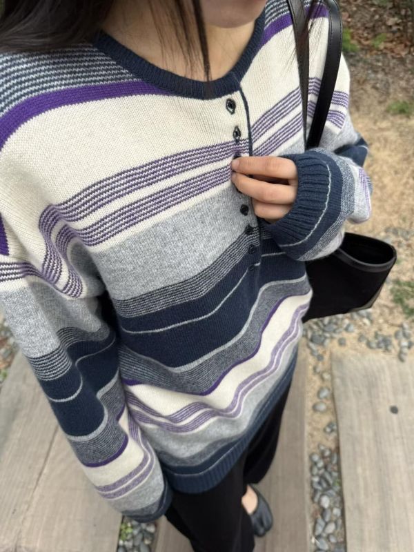質感配色美麗諾羊毛衣 