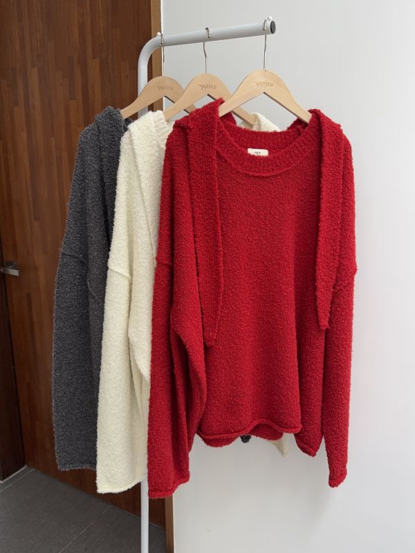 必買!連帽披肩圈圈羊毛衣 