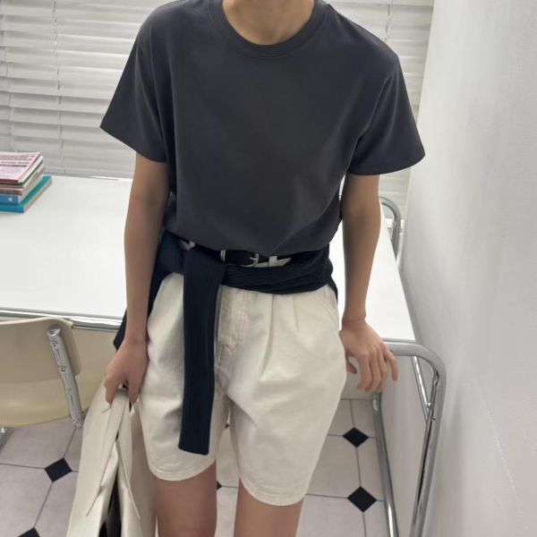 簡約彈力素面短T 