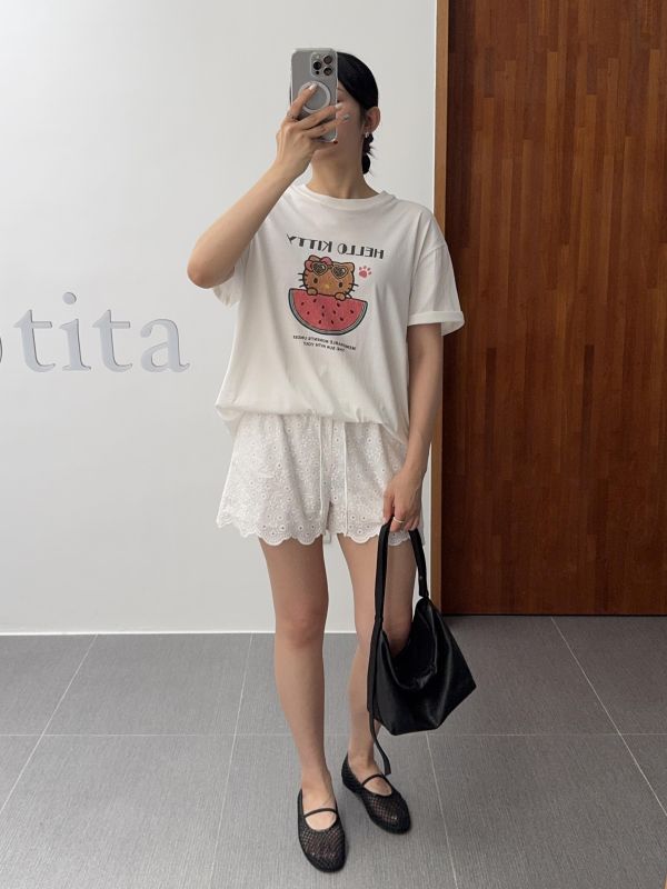 烤焦hello kitty短 